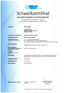 Stahlschweißen gemäß DIN EN 1090-2 EXC 2 Stahlschweißen gemäß DIN EN 1090-2 EXC 2